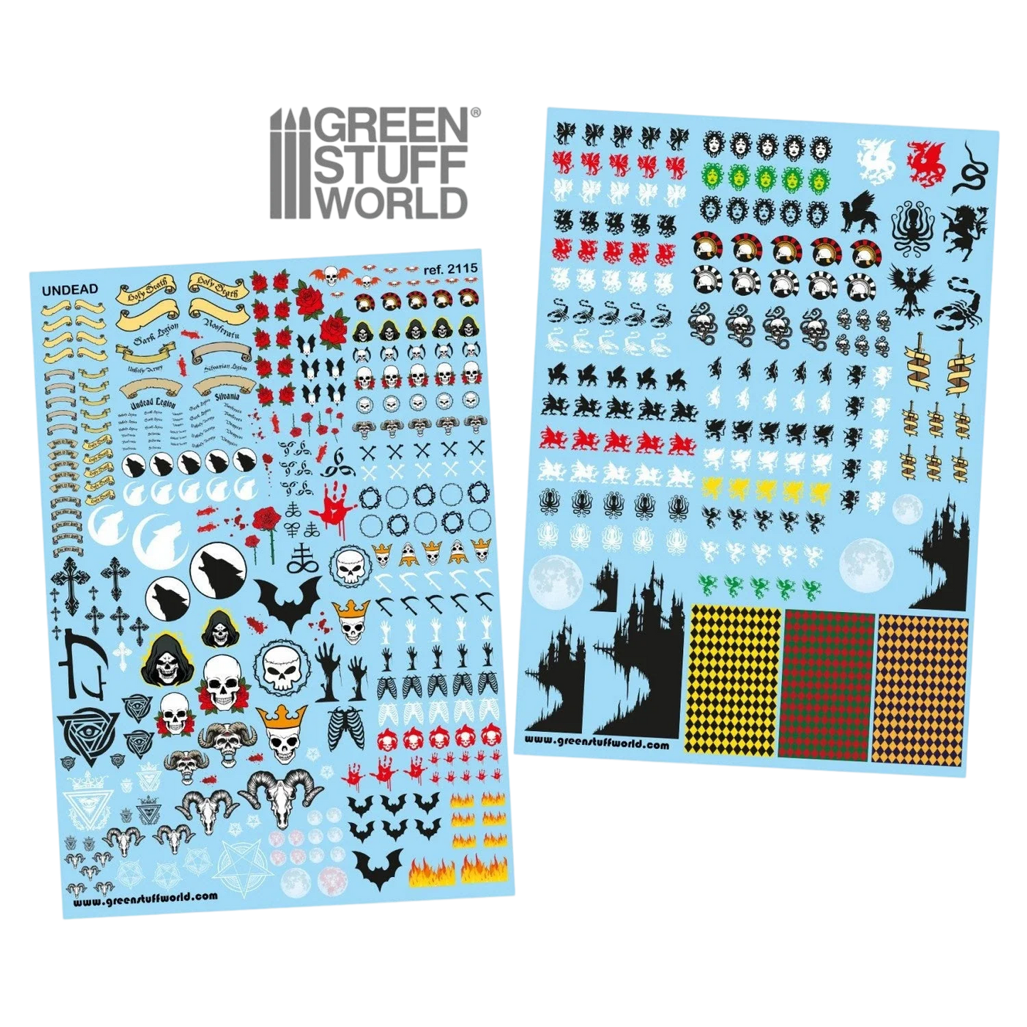 Green Stuff World Waterslide Decals - Undead - Wargaming and Modeling