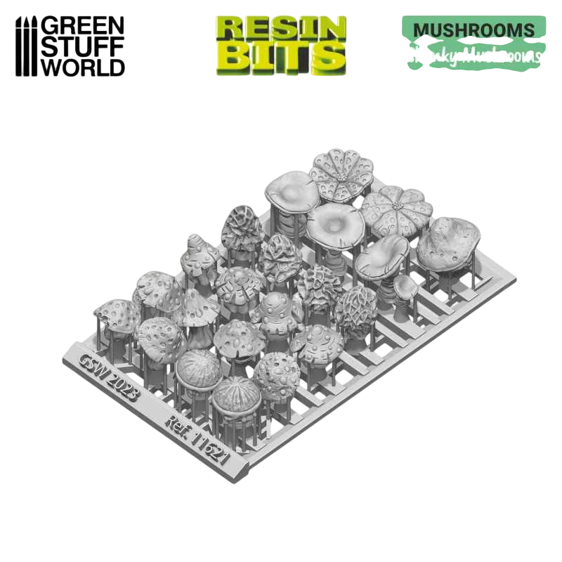 Green Stuff World for Models & Miniatures 3D Printed Set - Chunky Mushrooms 11621