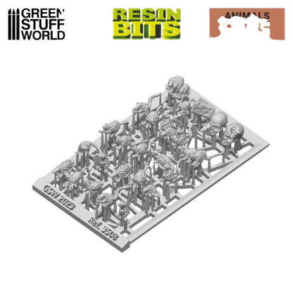Green Stuff World for Models & Miniatures 3D Printed Set - Small Rats 3508