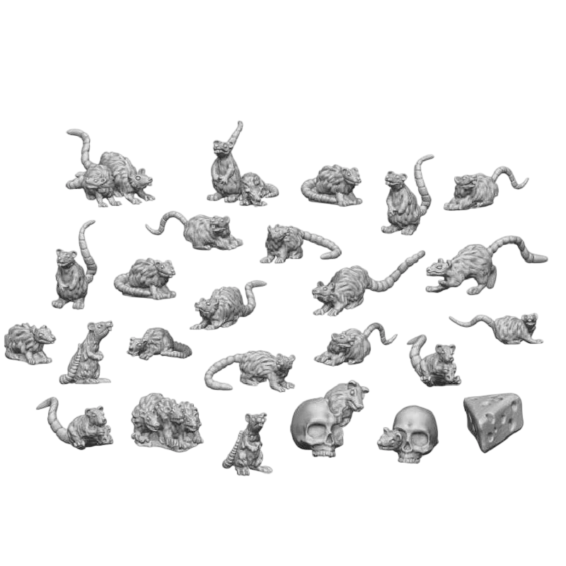 Green Stuff World for Models & Miniatures 3D Printed Set - Small Rats 3508