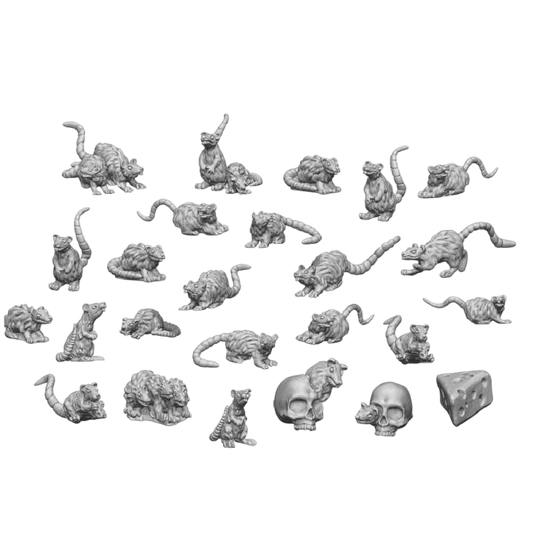 Green Stuff World for Models & Miniatures 3D Printed Set - Small Rats 3508