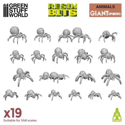 Green Stuff World for Models & Miniatures 3D printed set - Giant Spiders 12297
