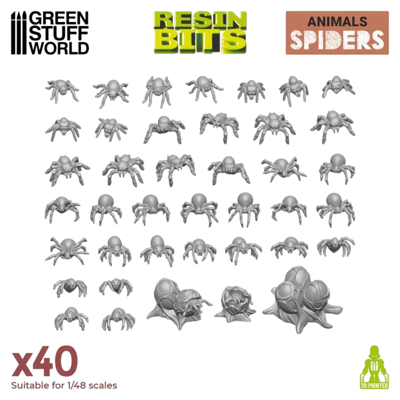 Green Stuff World for Models & Miniatures 3D printed set - Spiders 12296
