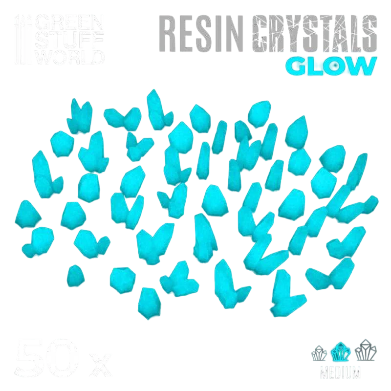 Green Stuff World for Models & Miniatures Aqua Turquoise Glow Resin Crystals – Medium 10393