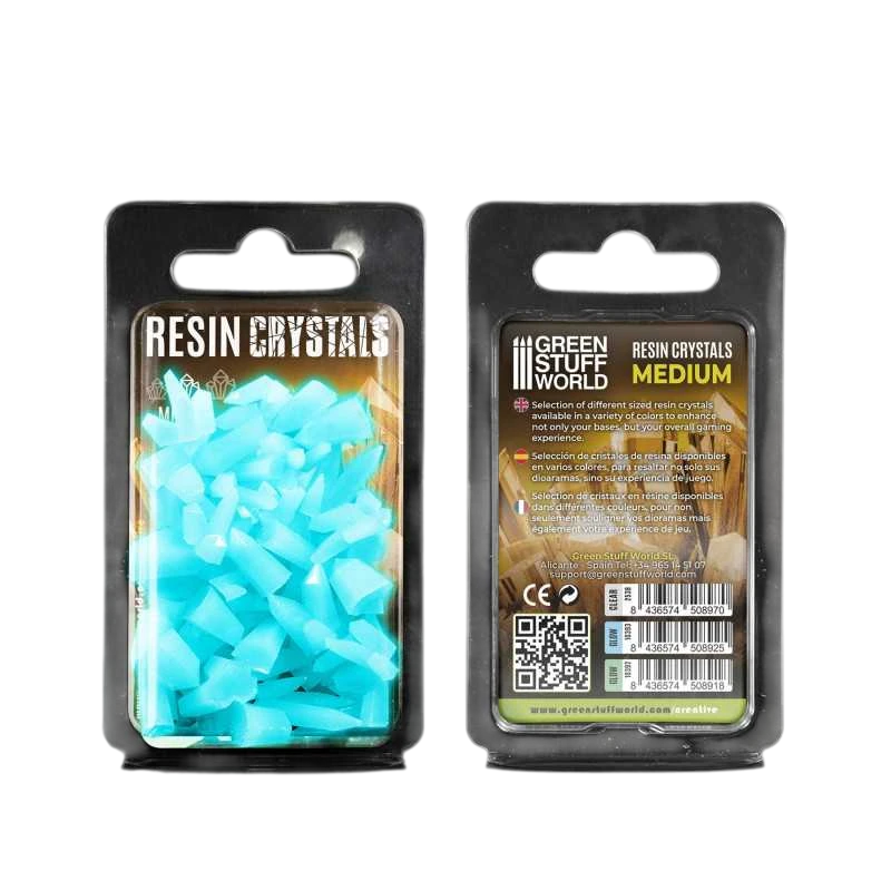 Green Stuff World for Models & Miniatures Aqua Turquoise Glow Resin Crystals – Medium 10393