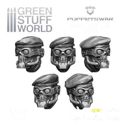 Green Stuff World for Models & Miniatures Beret Reapers Heads S326
