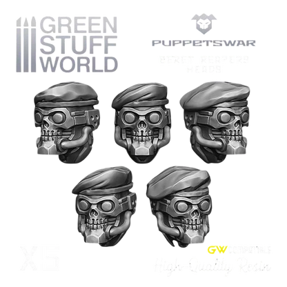 Green Stuff World for Models & Miniatures Beret Reapers Heads S326