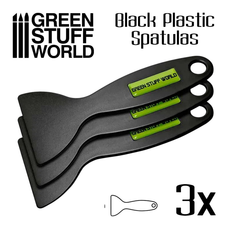 Green Stuff World for Models & Miniatures Black Plastic Spatulas for 3D Printer 3097
