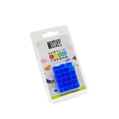 Green Stuff World for Models & Miniatures Blue Cube tokens 8mm 3789