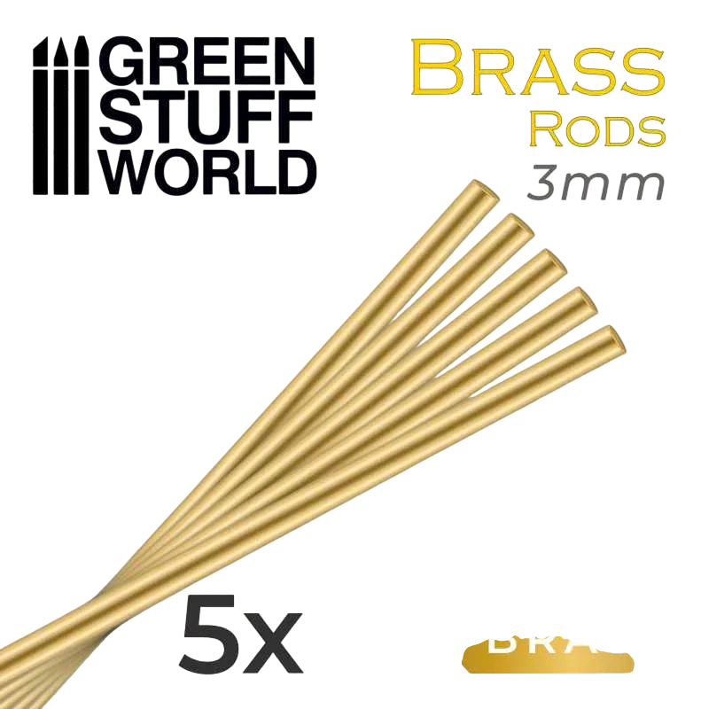 Green Stuff World for Models & Miniatures Brass Rods 3mm 9334