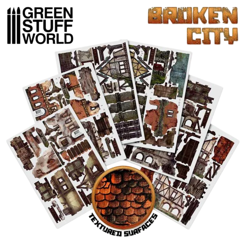 Green Stuff World for Models & Miniatures Broken City - Terrain Set 2428