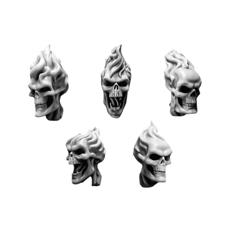 Green Stuff World for Models & Miniatures Burning Skulls S024