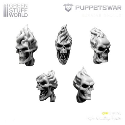 Green Stuff World for Models & Miniatures Burning Skulls S024