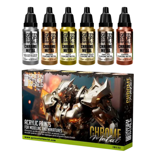 Green Stuff World for Models & Miniatures Chrome Paint Set 10133