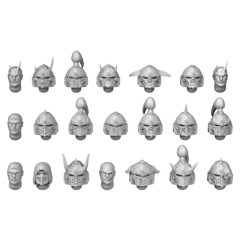 Green Stuff World for Models & Miniatures DakkaDakka Traitors Squad Chaos Heads 12403