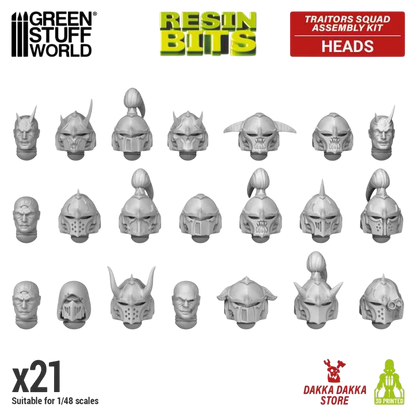 Green Stuff World for Models & Miniatures DakkaDakka Traitors Squad Chaos Heads 12403