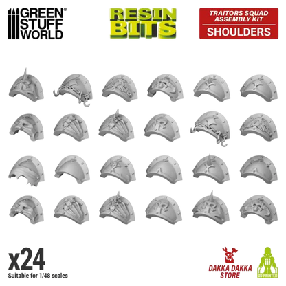 Green Stuff World for Models & Miniatures DakkaDakka Traitors Squad Chaos Shoulder Pads 12407