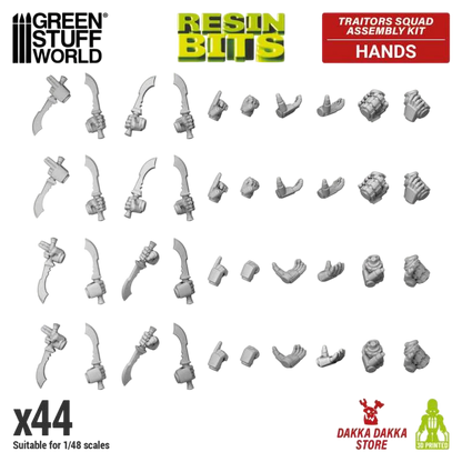 Green Stuff World for Models & Miniatures DakkaDakka Traitors Squad Hands 12413