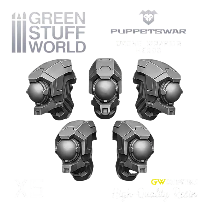 Green Stuff World for Models & Miniatures Drone Warrior Heads S384