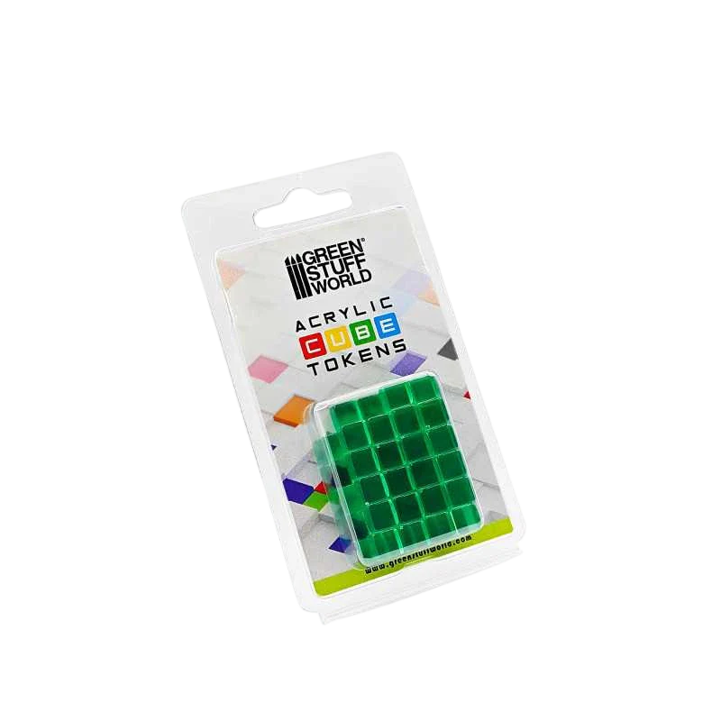 Green Stuff World for Models & Miniatures Green Cube Tokens 8mm 3788