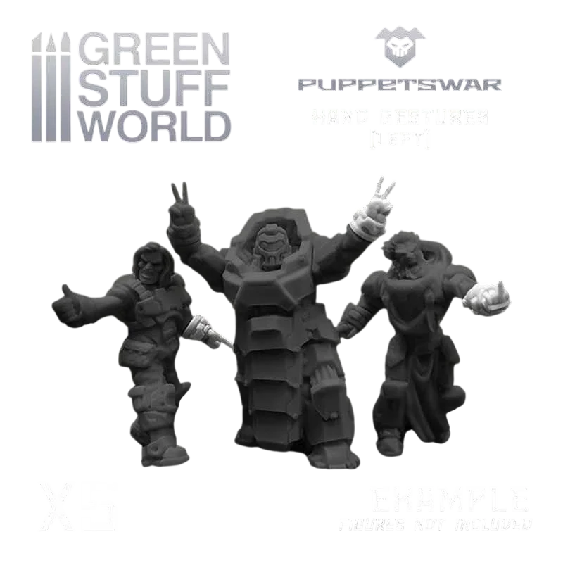 Green Stuff World for Models & Miniatures Hand Gestures - Left S203