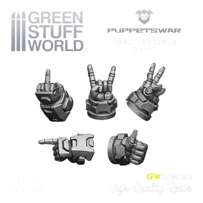 Green Stuff World for Models & Miniatures Hand Gestures - Left S203