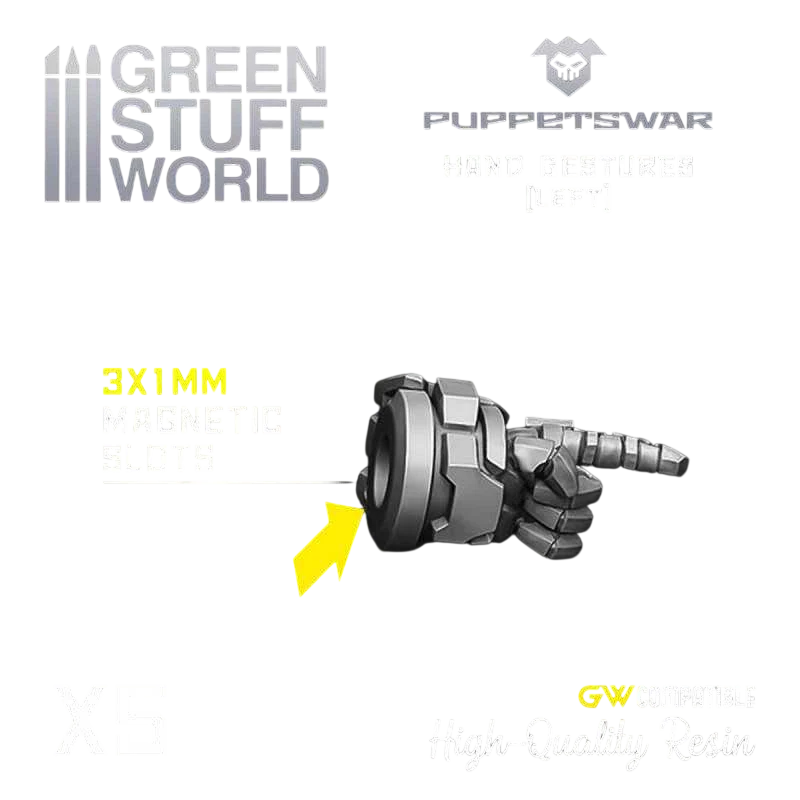 Green Stuff World for Models & Miniatures Hand Gestures - Left S203
