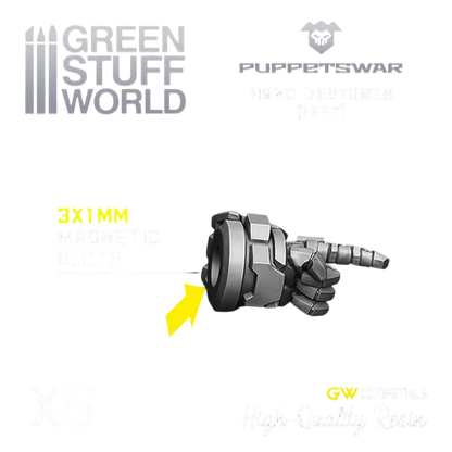 Green Stuff World for Models & Miniatures Hand Gestures - Left S203