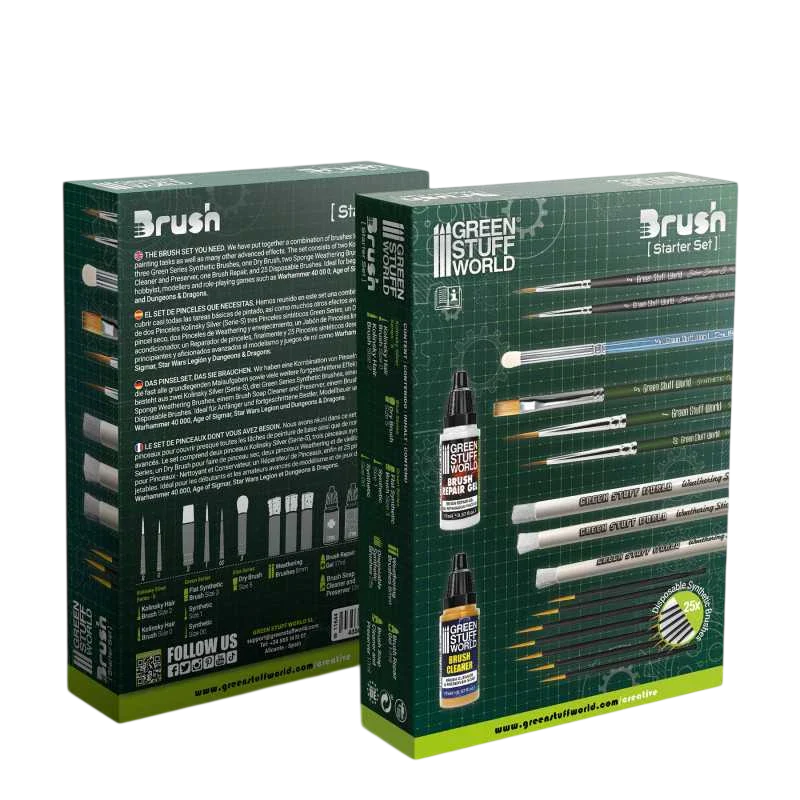 Green Stuff World for Models & Miniatures Hobby Brush Starter Set 11644