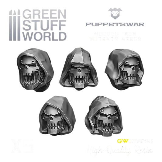 Green Stuff World for Models & Miniatures Hooded Iron Mutants Heads S280