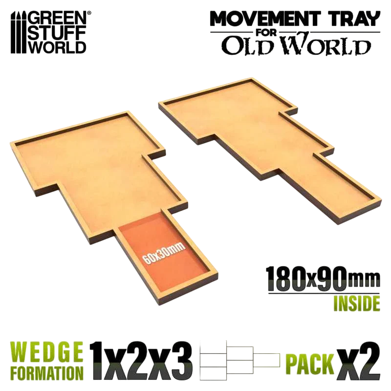 Green Stuff World for Models & Miniatures MDF Movement Trays Wedge Formation 12654