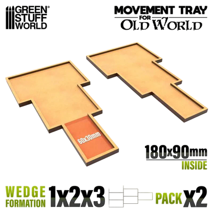 Green Stuff World for Models & Miniatures MDF Movement Trays Wedge Formation 12654