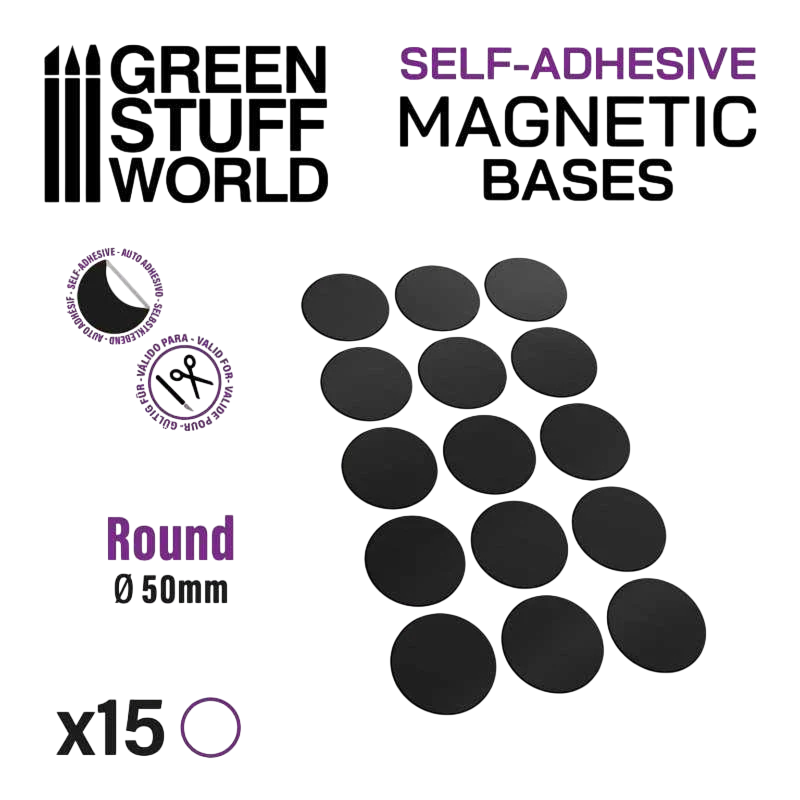 Green Stuff World for Models & Miniatures Magnetic Bases Round 50mm 10865