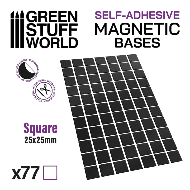 Green Stuff World for Models & Miniatures Magnetic Self-Adhesive Squares 10849