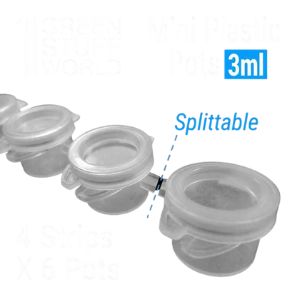 Green Stuff World for Models & Miniatures Mini Plastic Pots 3ml 10323