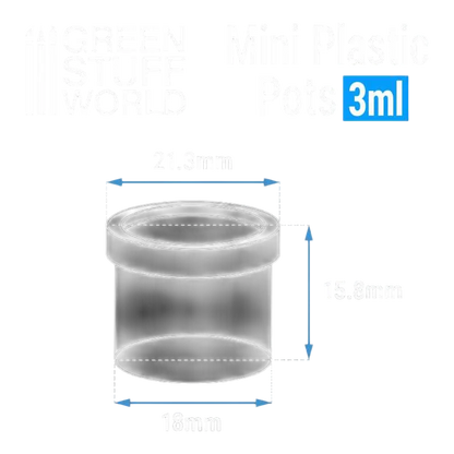 Green Stuff World for Models & Miniatures Mini Plastic Pots 3ml 10323