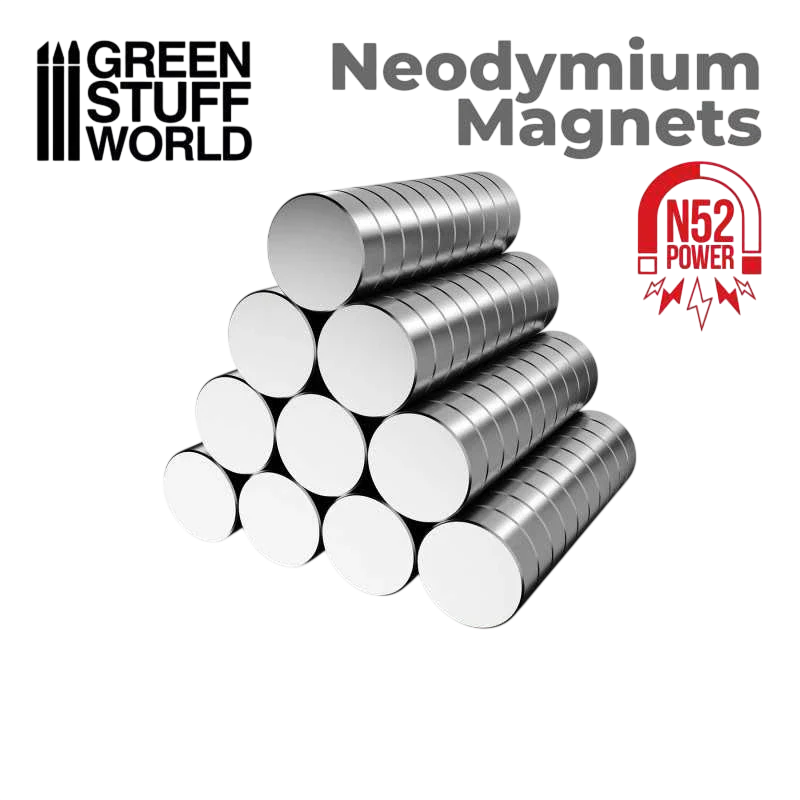 Green Stuff World for Models & Miniatures Neodymium Magnets 3x2mm - 100 count (N52) 9264