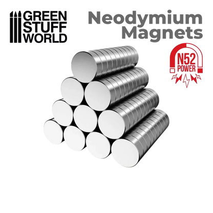 Green Stuff World for Models & Miniatures Neodymium Magnets 3x2mm - 100 count (N52) 9264