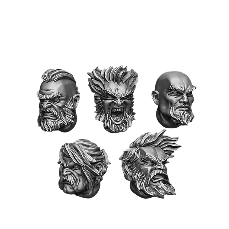 Green Stuff World for Models & Miniatures Norsemen Heads S141
