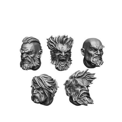 Green Stuff World for Models & Miniatures Norsemen Heads S141
