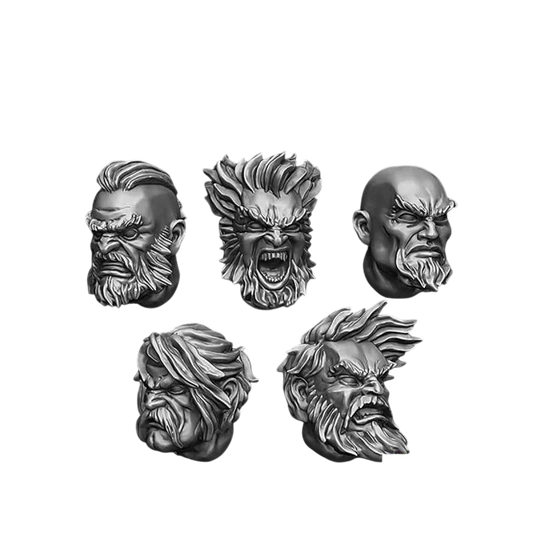 Green Stuff World for Models & Miniatures Norsemen Heads S141