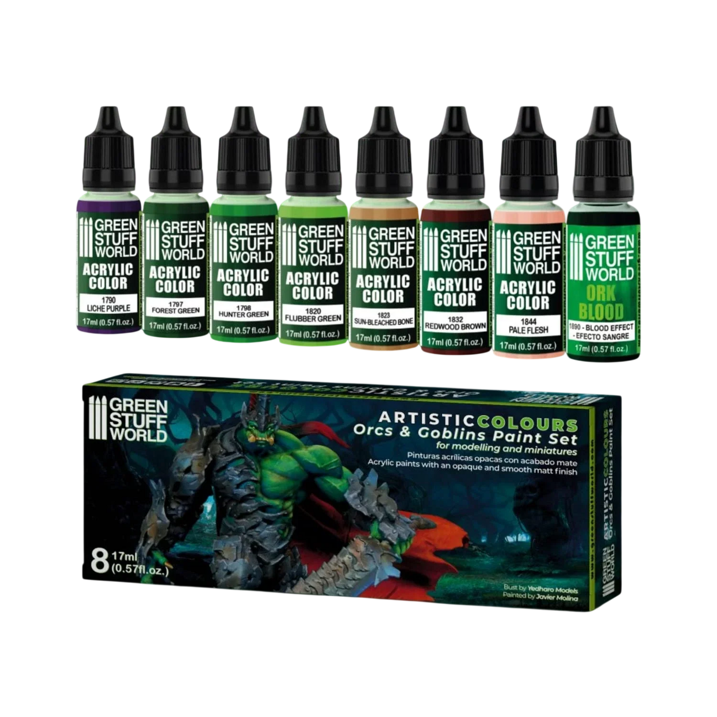 Green Stuff World for Models & Miniatures Paint Set - Orcs and Goblins 10124