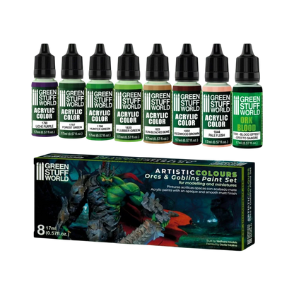 Green Stuff World for Models & Miniatures Paint Set - Orcs and Goblins 10124