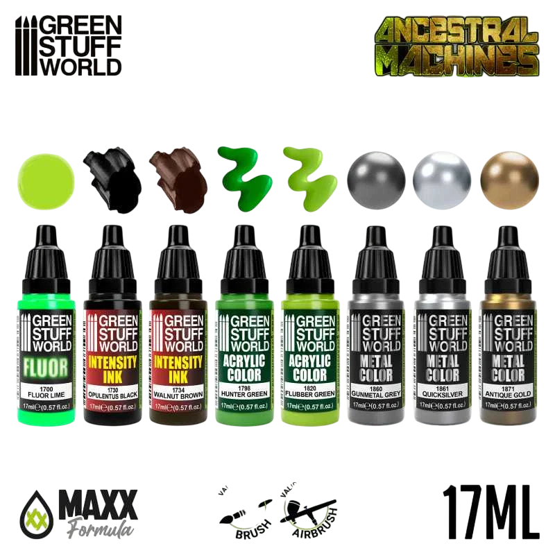 Green Stuff World for Models & Miniatures Paint Set Ancestral Machines 12252