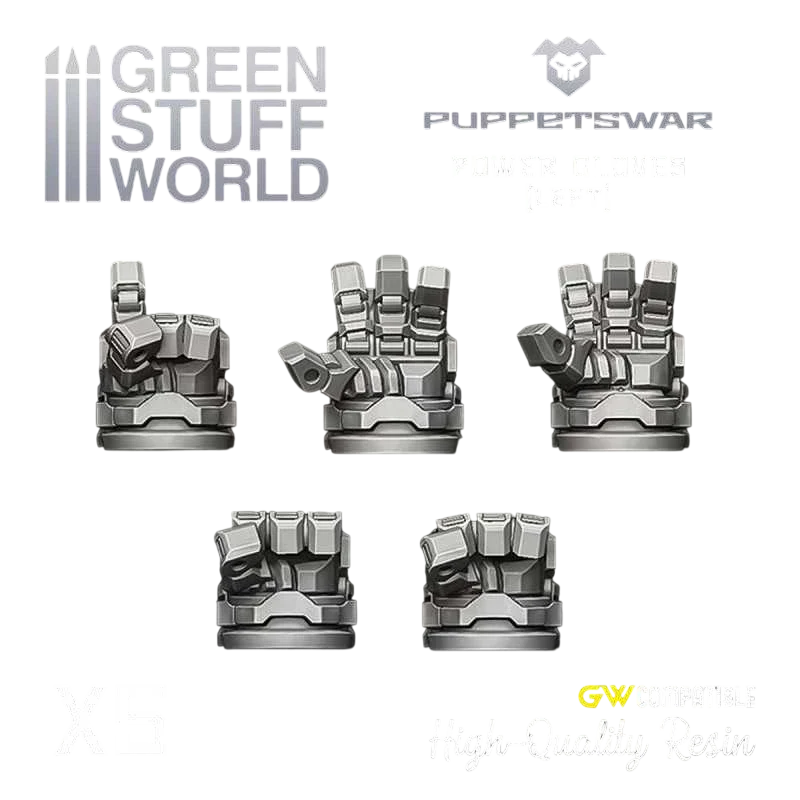 Green Stuff World for Models & Miniatures Power Gloves - Left S301