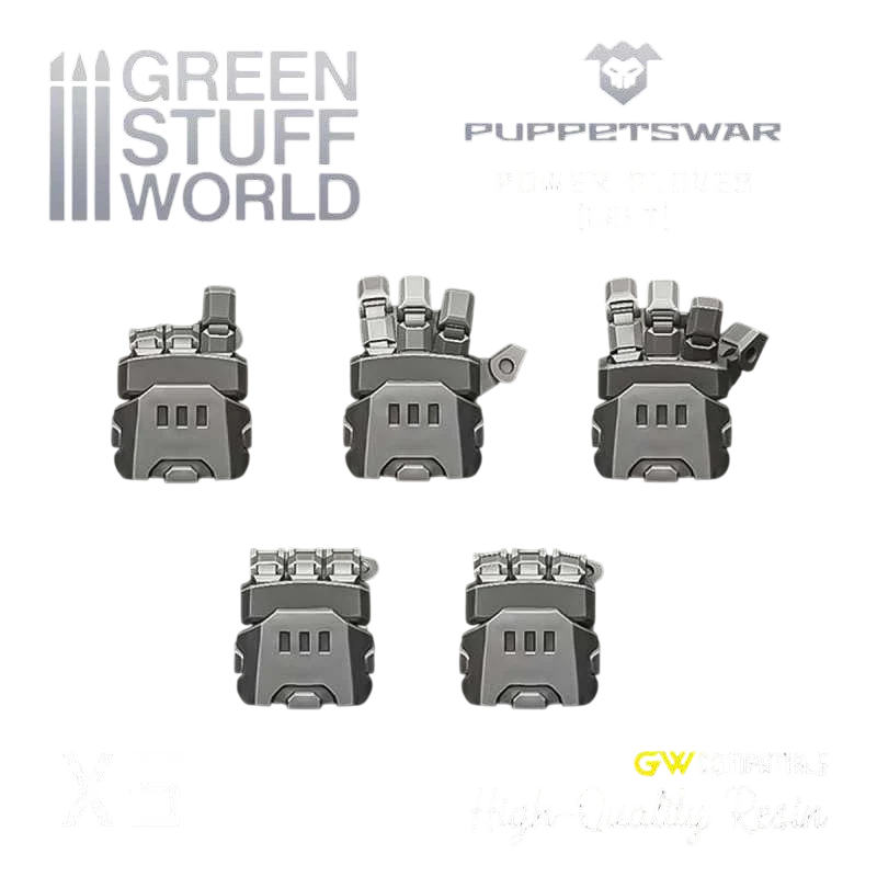 Green Stuff World for Models & Miniatures Power Gloves - Left S301