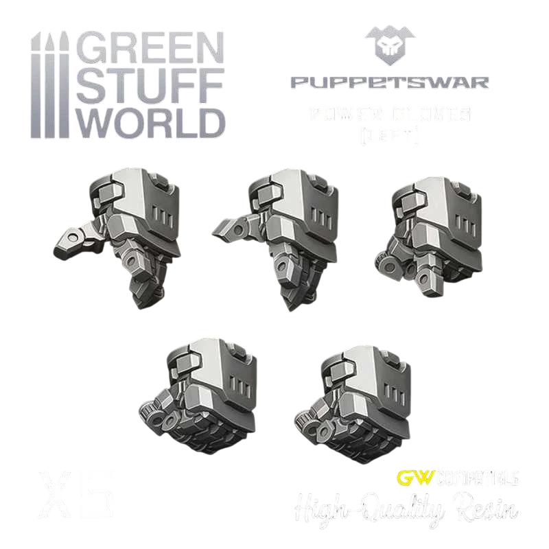 Green Stuff World for Models & Miniatures Power Gloves - Left S301