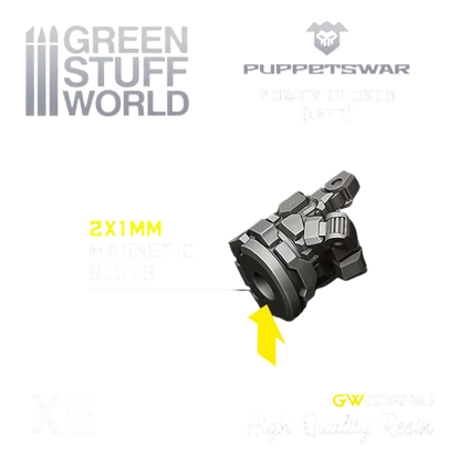 Green Stuff World for Models & Miniatures Power Gloves - Left S301