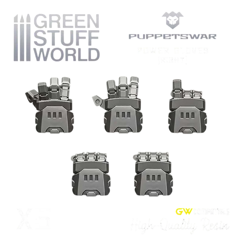 Green Stuff World for Models & Miniatures Power Gloves - Right S300