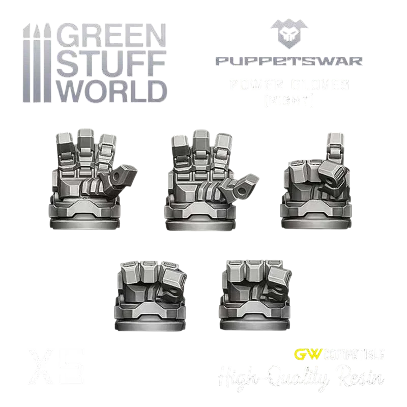 Green Stuff World for Models & Miniatures Power Gloves - Right S300